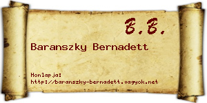 Baranszky Bernadett névjegykártya